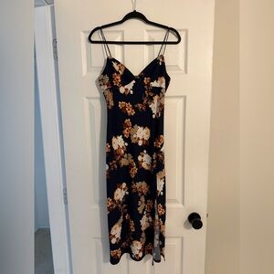 Hello Molly Navy Floral Maxi slit Dress